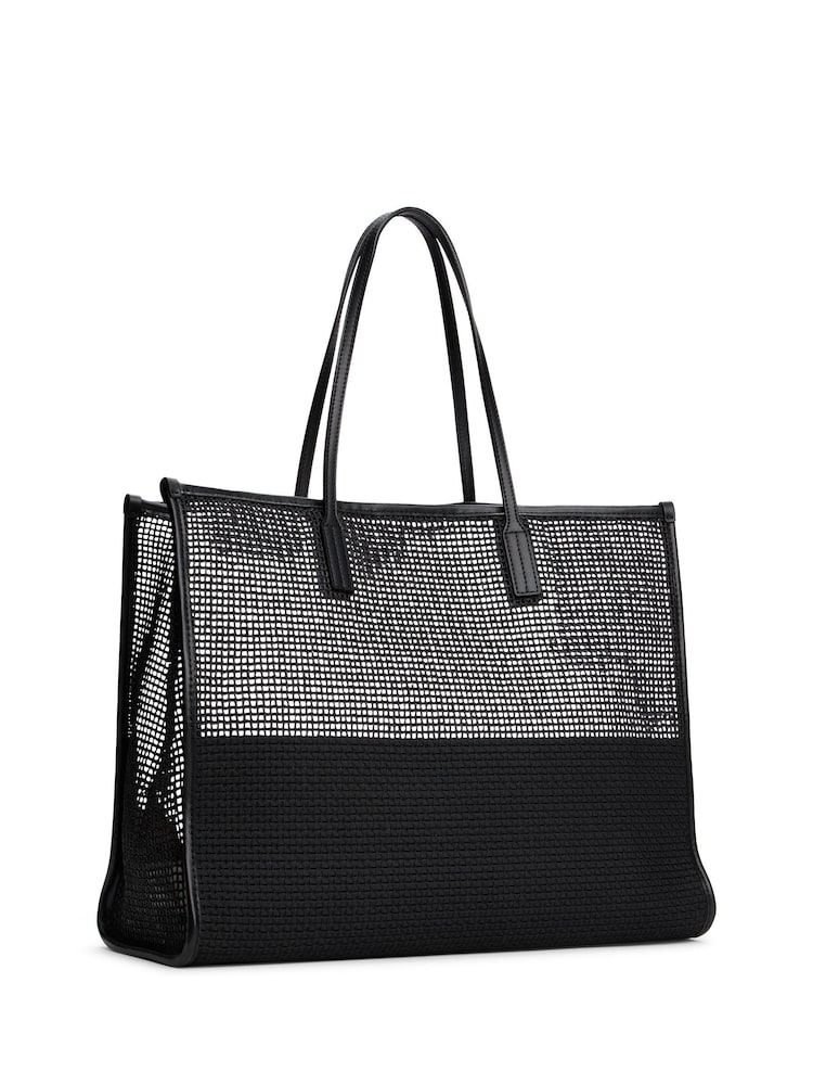 Tommy Hilfiger Black Tote City Woven Tote Bag - Image 2 of 5
