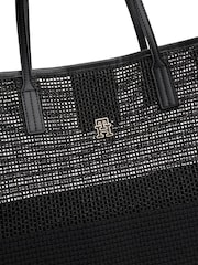 Tommy Hilfiger Black Tote City Woven Tote Bag - Image 3 of 5