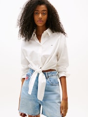 Tommy Jeans Natural Relaxed Self-Tie Fit Shirt - Image 1 of 4
