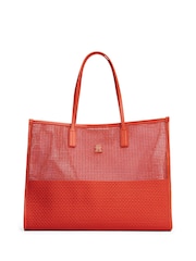 Tommy Hilfiger Red Tote City Woven Tote Bag - Image 1 of 5