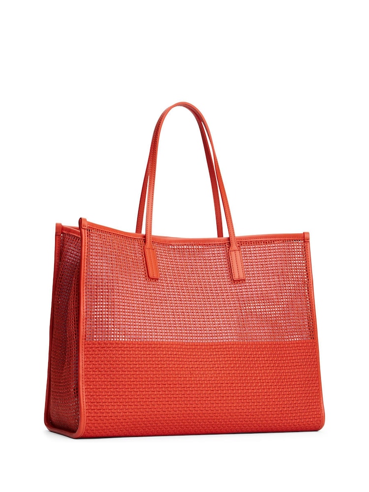 Tommy Hilfiger Red Tote City Woven Tote Bag - Image 2 of 5