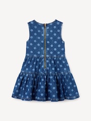 Self-Portrait Blue Polka Dot Denim Dress - Image 2 of 2