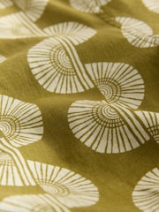 Green Cotton Linen Printed Short Sleeve Shirt - Image 6 of 7