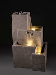 Premier Decorations Ltd Grey 81cm Cascading Oil Torch and Water Feature - Image 1 of 2
