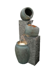 Premier Decorations Ltd Grey 86.5cm Ceramic Cascading Pots Water Feature - Image 2 of 2