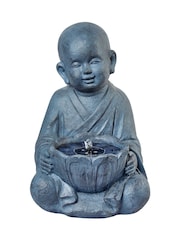 Premier Decorations Ltd Grey 44cm 4 LED Solar Baby Buddha Water Feature - Image 2 of 3
