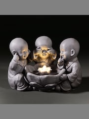 Premier Decorations Ltd Grey 42cm 4 LED Low Voltage 3 Monks Water Feature - Image 3 of 3