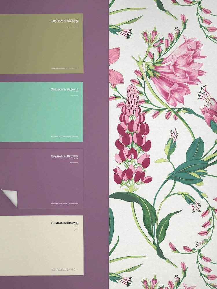 Graham & Brown Pink Botanists Scroll 10M Wallpaper - Image 4 of 4