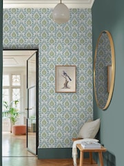 Graham & Brown Blue & Green Apple of Grenada 10M Wallpaper - Image 1 of 4