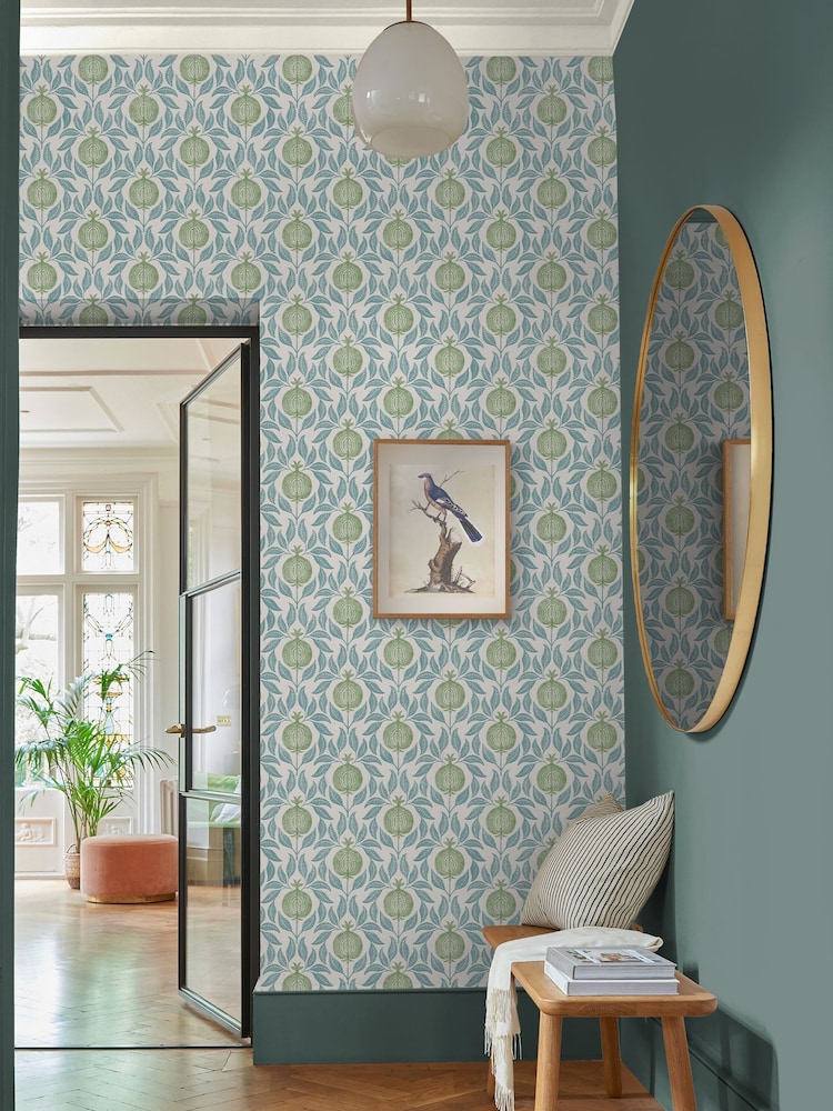 Graham & Brown Blue & Green Apple of Grenada 10M Wallpaper - Image 1 of 4