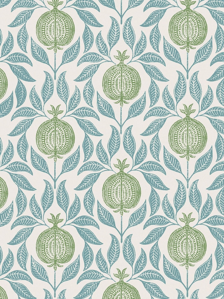 Graham & Brown Blue & Green Apple of Grenada 10M Wallpaper - Image 2 of 4