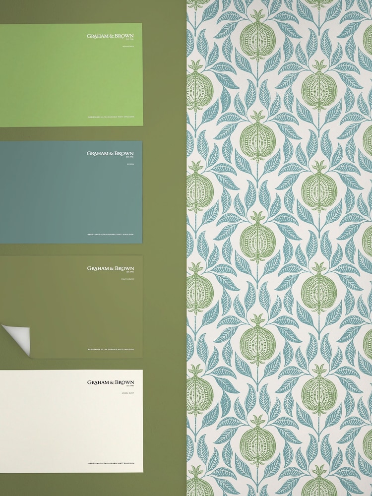 Graham & Brown Blue & Green Apple of Grenada 10M Wallpaper - Image 4 of 4