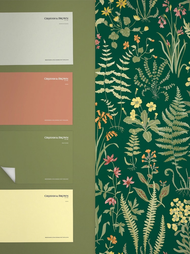 Graham & Brown Emerald Oshibana 10M Wallpaper - Image 4 of 4