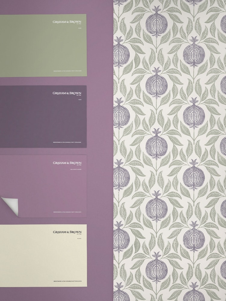 Graham & Brown Mauve & Sage Apple of Grenada 10M Wallpaper - Image 4 of 4