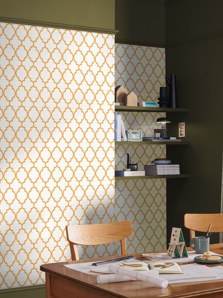 Graham & Brown Orange Trellia 10M Wallpaper - Image 1 of 4