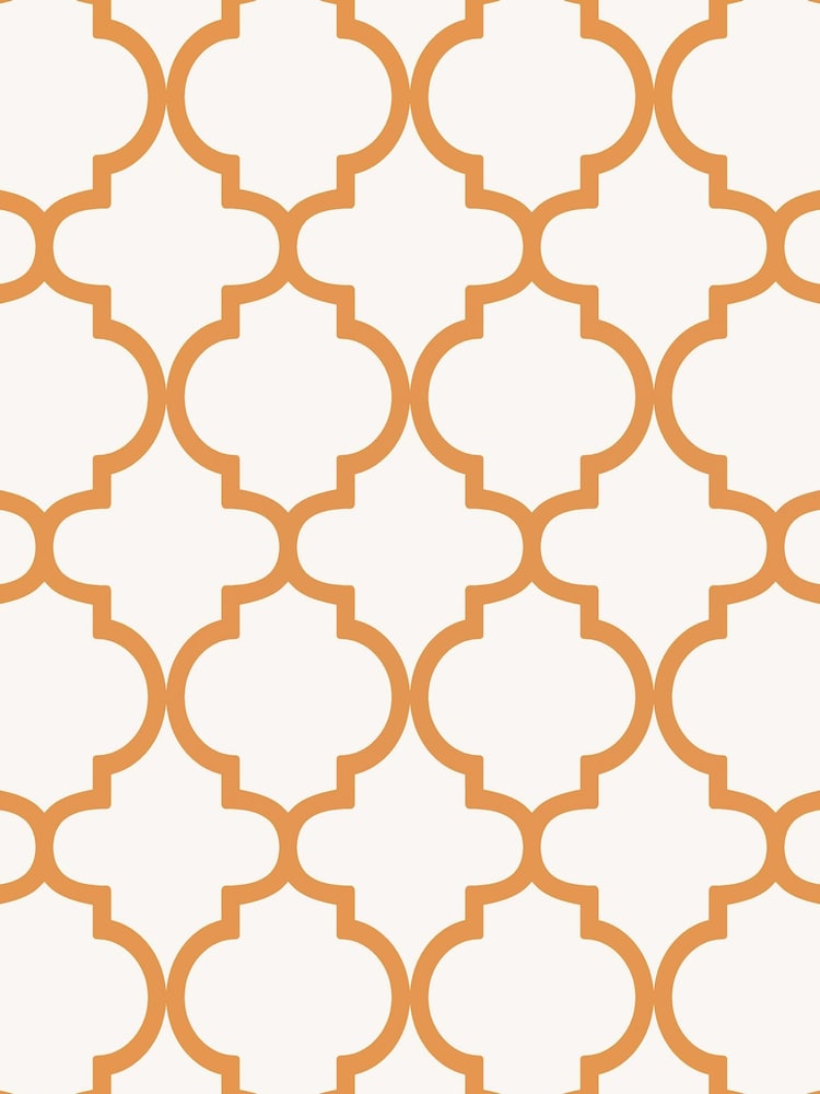 Graham & Brown Orange Trellia 10M Wallpaper - Image 2 of 4