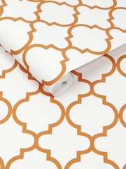 Graham & Brown Orange Trellia 10M Wallpaper - Image 3 of 4