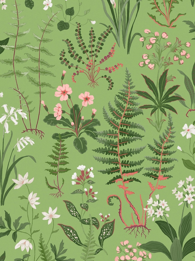 Graham & Brown Green Oshibana 10M Wallpaper - Image 2 of 4