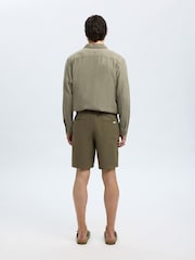 Selected Homme Green Seersucker Shorts - Image 3 of 4