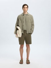 Selected Homme Green Seersucker Shorts - Image 4 of 4
