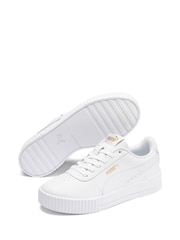 Puma White Womens Carina Lux Trainers - Image 2 of 6