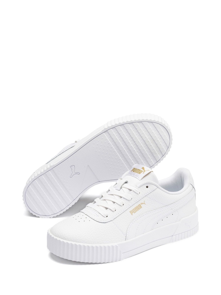 Puma White Womens Carina Lux Trainers - Image 2 of 6