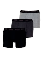 Puma Grey Mens Boxers Briefs 3 Pack - Image 1 of 2