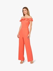Adrianna Papell Pink Crepe Rosette Jumpsuit - Imagen 1 de 6