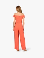 Adrianna Papell Pink Crepe Rosette Jumpsuit - Imagen 2 de 6