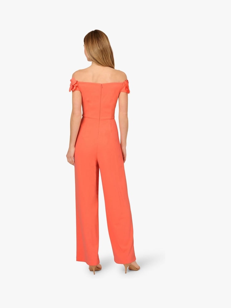 Adrianna Papell Pink Crepe Rosette Jumpsuit - Imagen 2 de 6