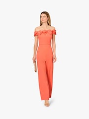 Adrianna Papell Pink Crepe Rosette Jumpsuit - Imagen 3 de 6