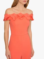 Adrianna Papell Pink Crepe Rosette Jumpsuit - Imagen 4 de 6