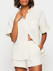 KBX White White Annie Cheesecloth Short Sleeve Shirt - Image 5 of 7
