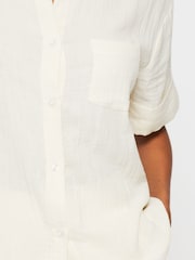 KBX White White Annie Cheesecloth Short Sleeve Shirt - Image 6 of 7