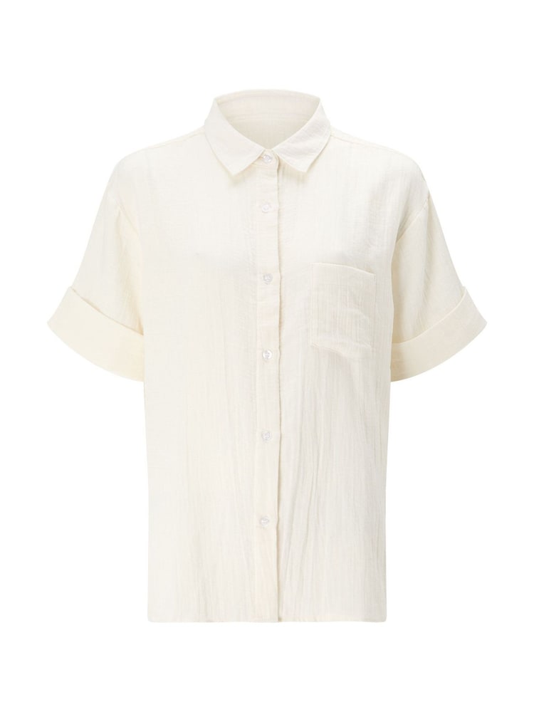 KBX White White Annie Cheesecloth Short Sleeve Shirt - Image 7 of 7 KBX White White Annie Cheesecloth Short Sleeve Shirt - Image 7 of 7