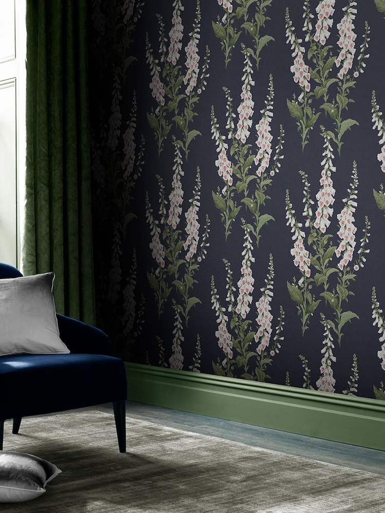 Graham & Brown Midnight Foxglove A4 Wallpaper Sample - Image 1 of 4