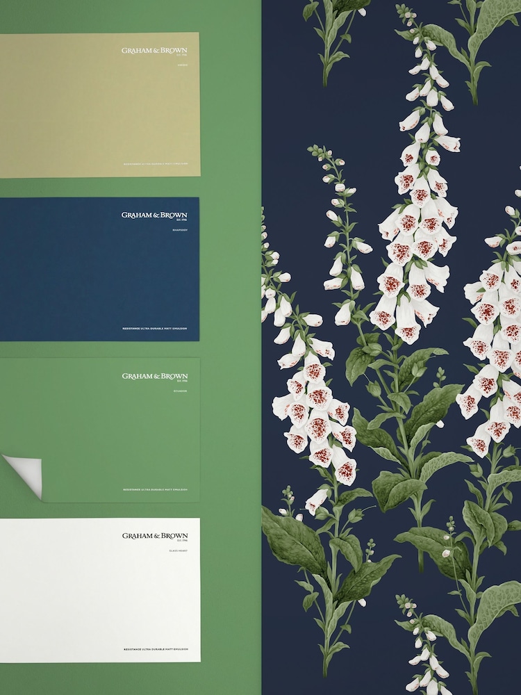 Graham & Brown Midnight Foxglove A4 Wallpaper Sample - Image 4 of 4