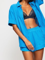 KBX Blue White Annie Cheesecloth Short Sleeve Shirt - Image 5 of 7