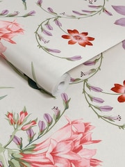 Graham & Brown Mauve Botanists Scroll A4 Wallpaper Sample - Image 3 of 4