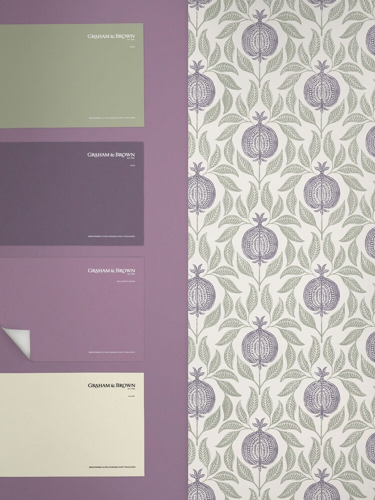 Graham & Brown Mauve Sage Apple of Grenada A4 Wallpaper Sample - Image 4 of 4