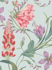 Graham & Brown Duck Egg Botanists Scroll A4 Wallpaper Sample - Image 2 of 4