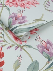 Graham & Brown Duck Egg Botanists Scroll A4 Wallpaper Sample - Image 3 of 4