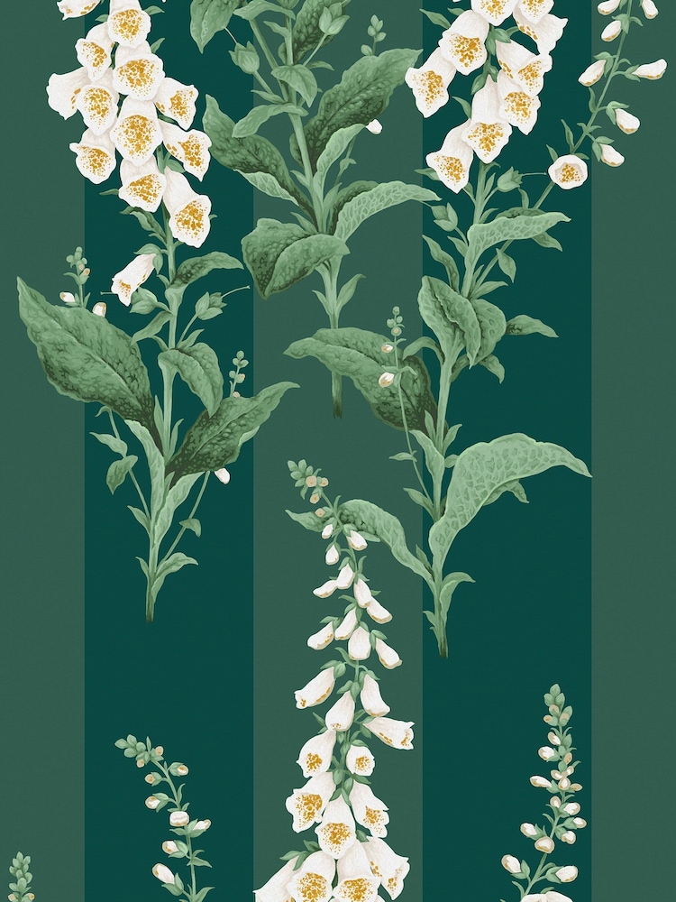 Graham & Brown Teal Foxglove A4 Wallpaper Sample - Image 2 of 4