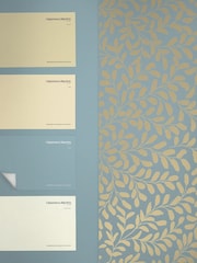 Graham & Brown Sky Blue Pale Gold Gilded Leaf A4 Wallpaper Sample - Image 4 of 4