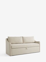 Relaxed Linen Look Pebble Aldridge Storage Dining Bench - Image 2 of 7
