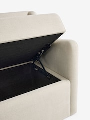Relaxed Linen Look Pebble Aldridge Storage Dining Bench - Image 6 of 7