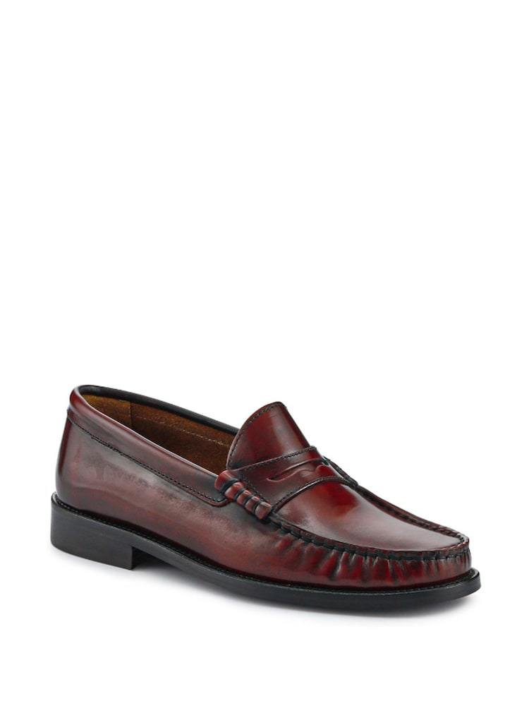 Rot - Jones Bootmaker Red Perna Smart Leather Moccasins Shoes - Bild 2 von 5 Rot - Jones Bootmaker Red Perna Smart Leather Moccasins Shoes - Bild 2 von 5