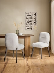 Set of 2 Chunky Texture Oyster Otis Dining Chairs - Image 1 of 8