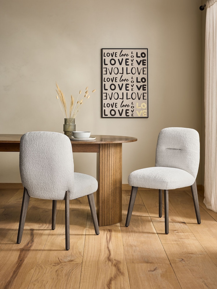 Set of 2 Chunky Texture Oyster Otis Dining Chairs - Image 1 of 8