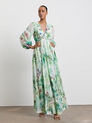 Joanna Hope Green Printed Maxi Dress - Image 1 of 4